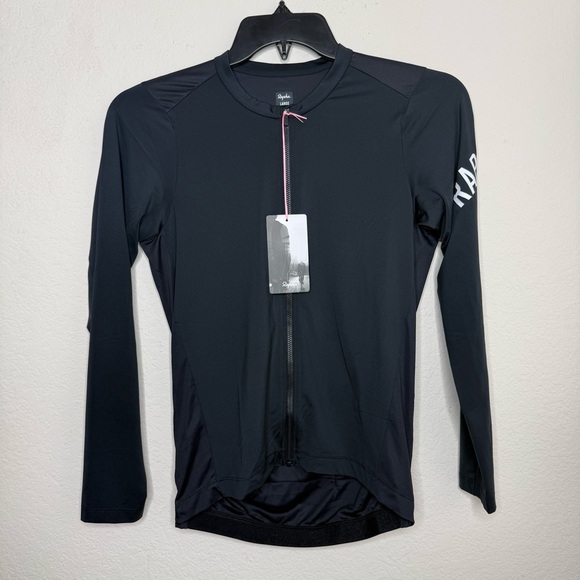 NWT Rapha Pro Team Cycling Jersey Men's Large Black Long Sleeve Lightweight - Picture 3 of 14